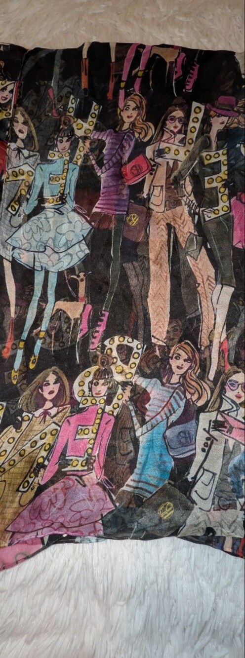 Henri Bendel 100% Silk Scarf Limited Edition Izak Zenou Girls Scarf Wrap EUC